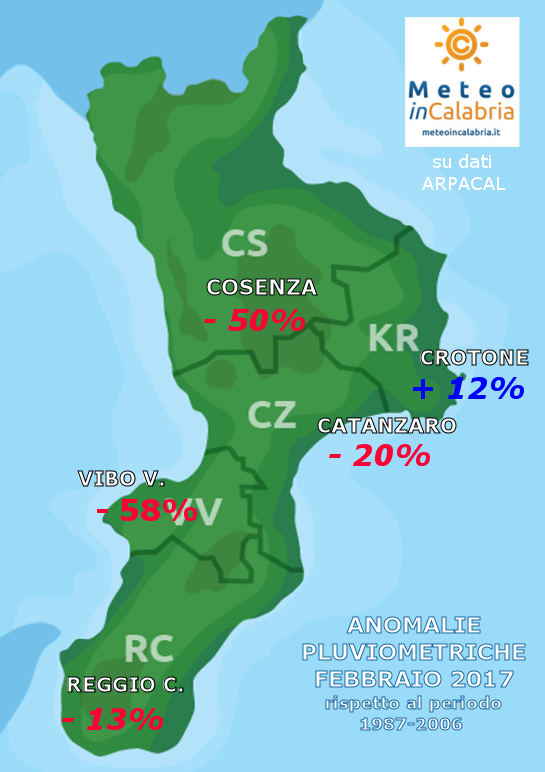 Resoconto climatico di febbraio 2017 in Calabria
