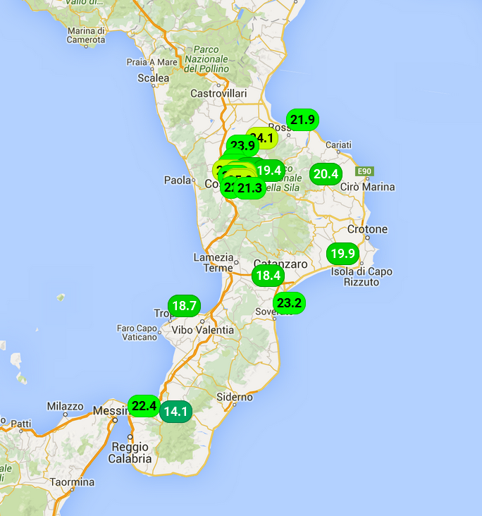 Le temperature decollano: Cosenza 25°C