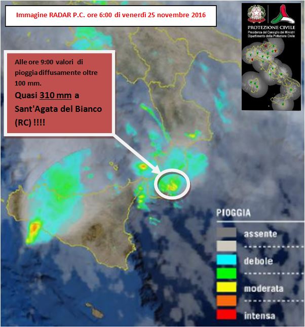 Piogge molto abbondanti nella locride: superati localmente i 300 mm in 9 ore!!!!