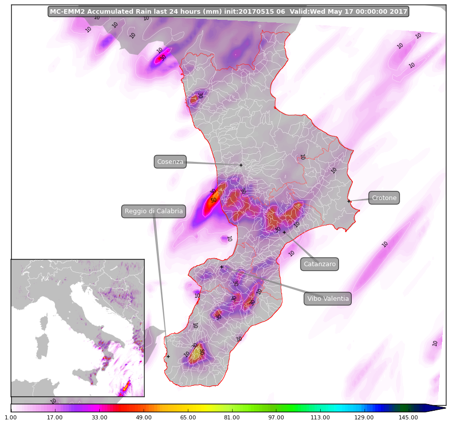 I temporali e le piogge previste per martedì 16 maggio sulla Calabria