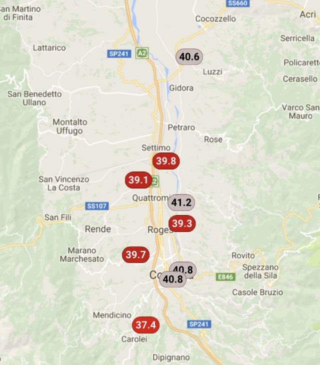 Valle del Crati infernale: superati i 41°!