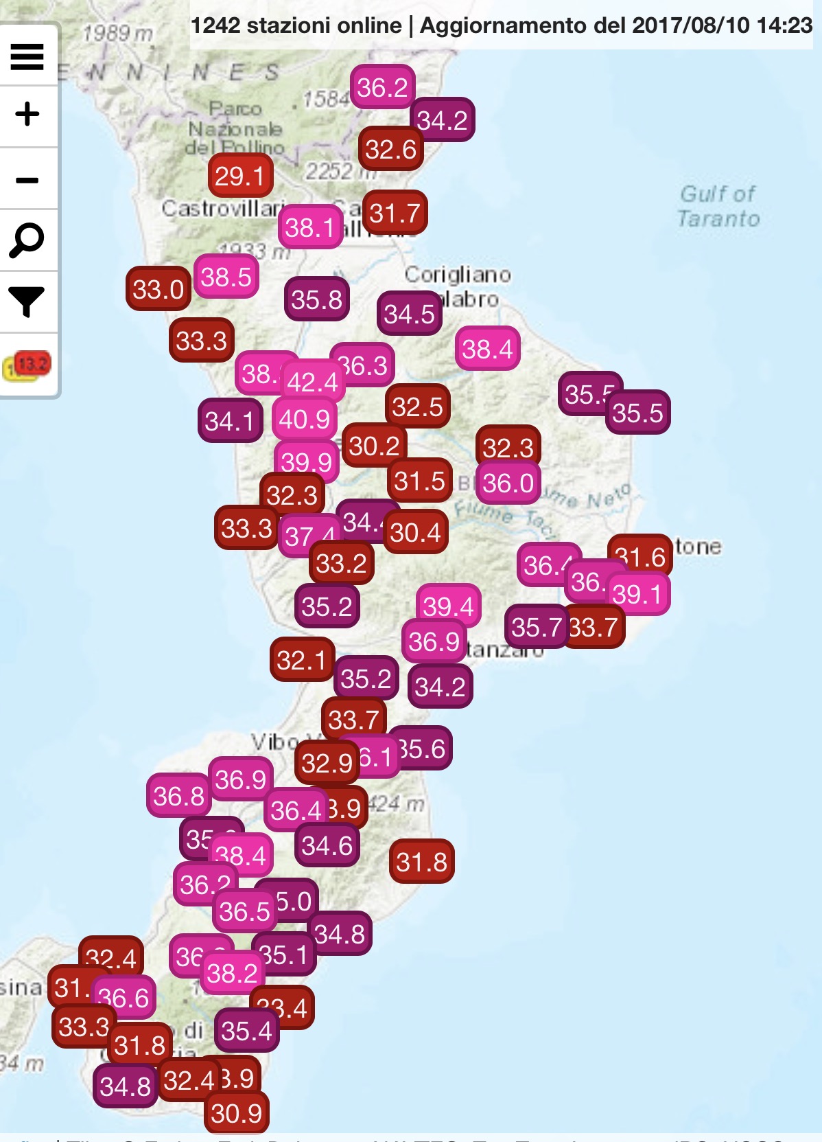 Superati nuovamente i 40 gradi..