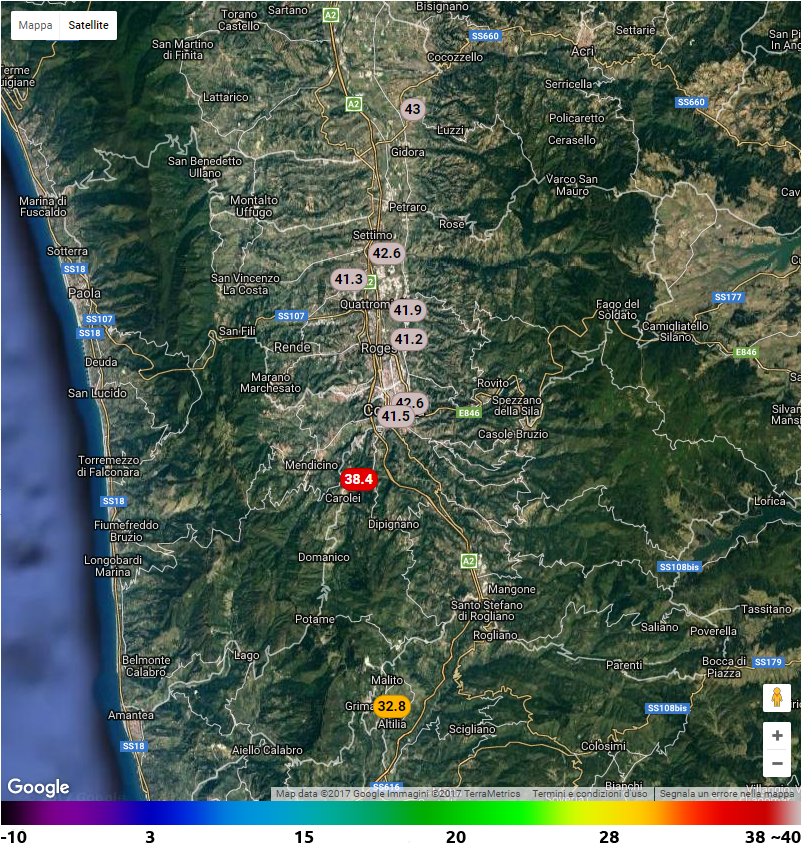 4 agosto 2017: COSENTINO ANCORA ABBONDANTEMENTE SOPRA I 40°!