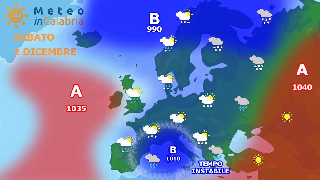 Weekend variabile con piogge e nevicate sui monti