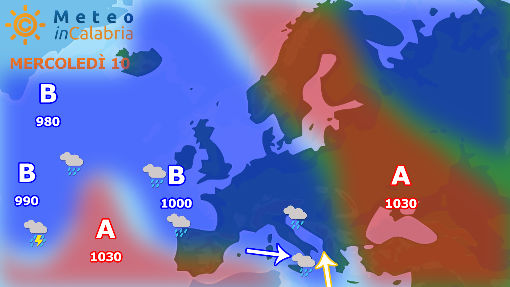 Peggioramento imminente a partire dai settori ionici meridionali