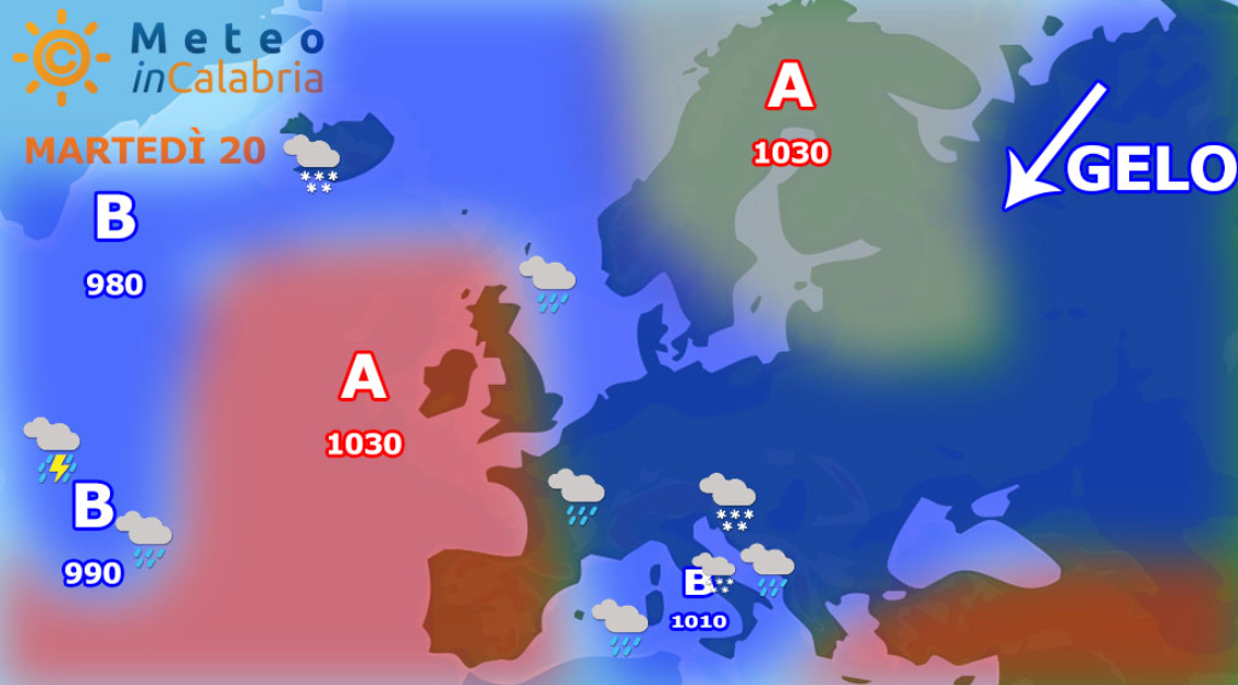 Meteo di martedì e mercoledì: moderato peggioramento con deboli nevicate sui monti.