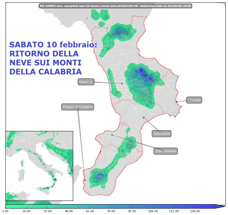 Focus sul maltempo di sabato: piogge diffuse e neve sui monti