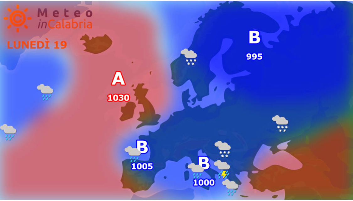Sulla Calabria instabilità a fasi alterne per lunedì e martedì...