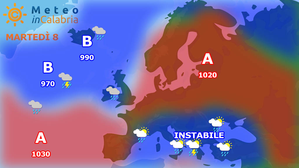 meteo di martedì e mercoledì: insistono locali fenomeni instabili pomeridiani