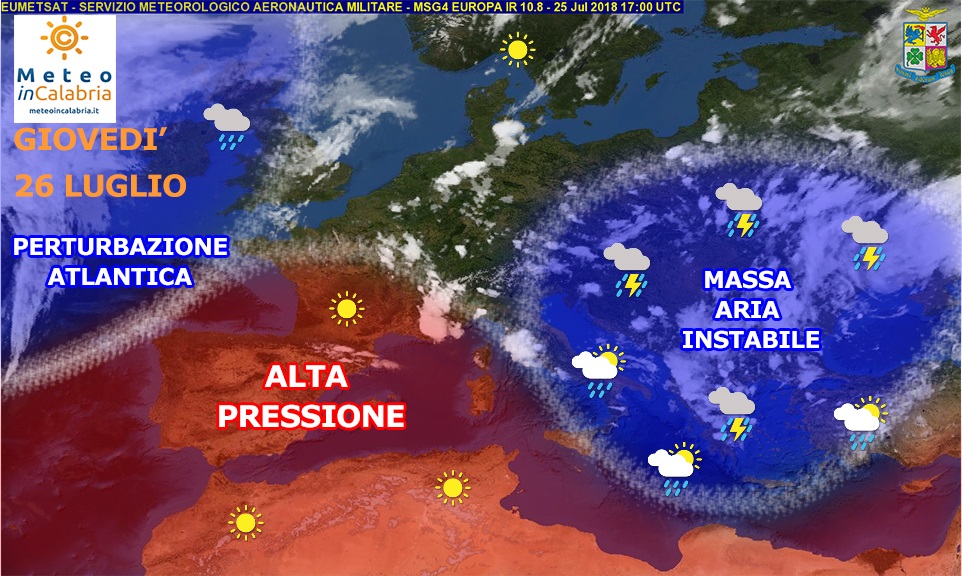 Giovedì e venerdì ancora temperature gradevoli ma anche locale instabilità sulla Calabria