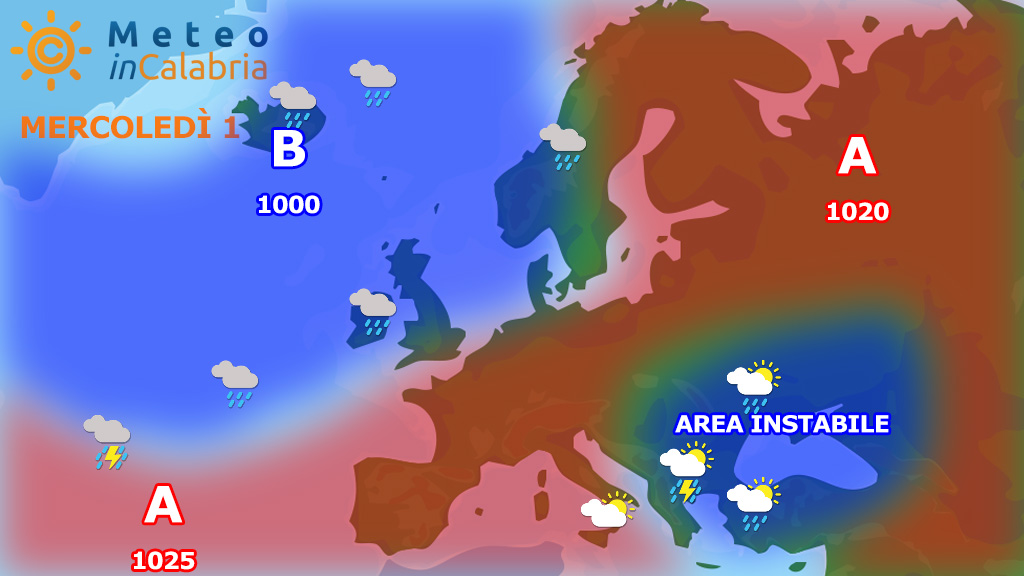 Meteo di mercoledì e giovedì in Calabria: ancora locale instabilità pomeridiana...