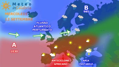 Mercoledì e giovedì nubi sparse sulla Calabria, in attesa di un debole peggioramento...