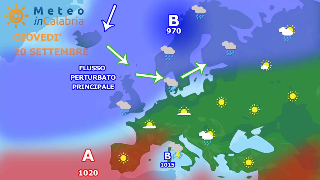 Calabria ai margine del vortice ciclonico sardo: per giovedì instabilità sparsa...
