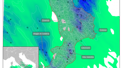Giovedì 4 ottobre ancora maltempo sulla Calabria: il focus sulle piogge previste.