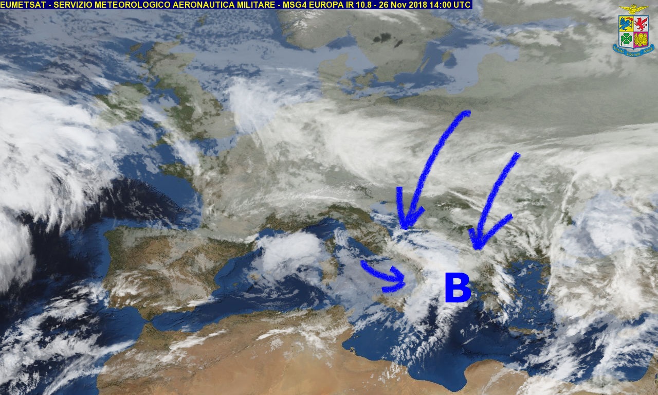 Meteo di martedì e mercoledì: continua la fase instabile specie sui versanti tirrenici.. da mercoledì calo delle temperature