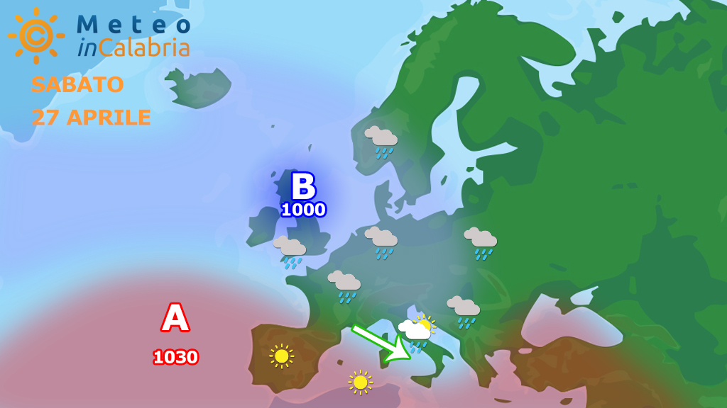 A partire da sabato si verificherà un cambio di scenario meteorologico