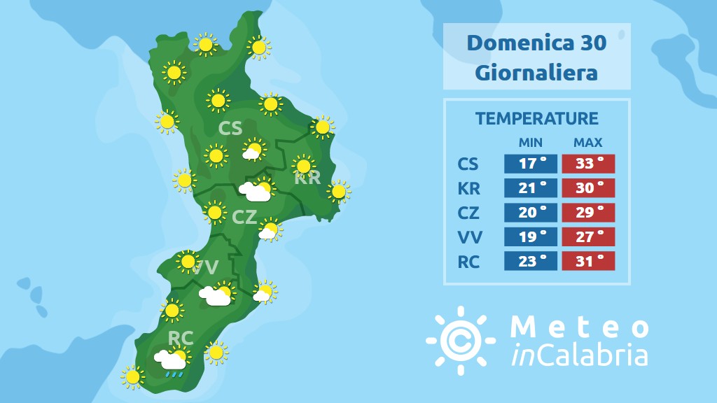 Previsoone domenica 30 giugno 2019