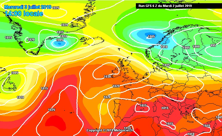 mappa sinottica europa 3 luglio 2019