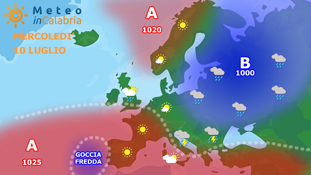 sinottica meteo calabria europa