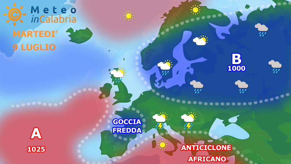 sinottica meteo in calabria europa