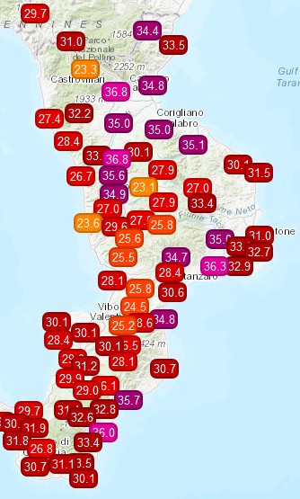 Una nuova ma breve ondata di caldo africano sulla Calabria