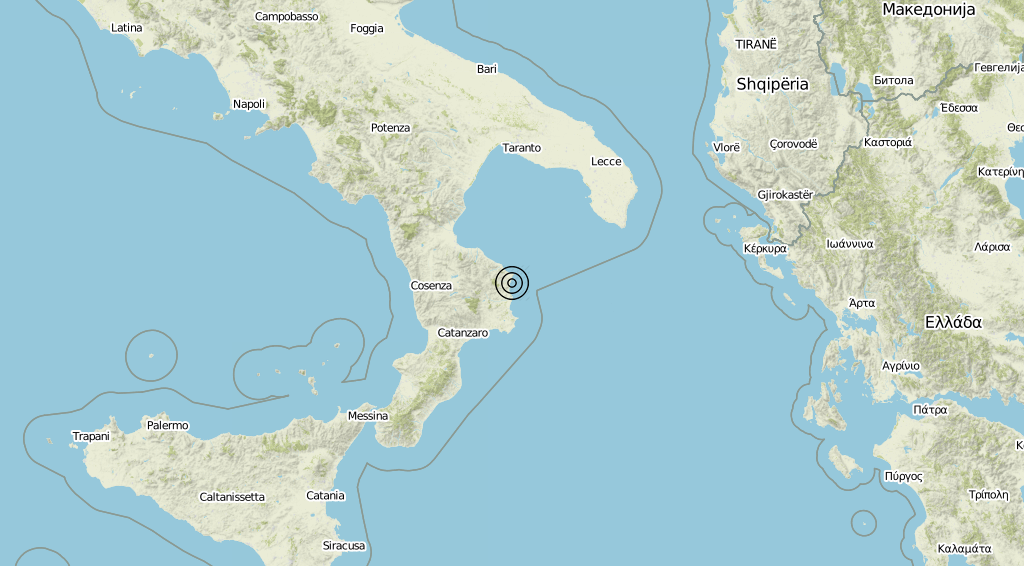 Terremoto Calabria 22-08-2019