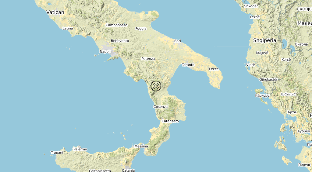 Terremoto Calabria 25-12-2019
