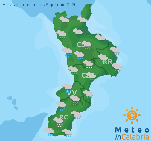 Previsioni Meteo Calabria 26-01-2020