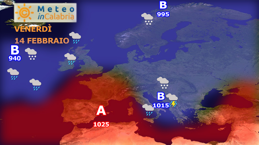 Debole peggioramento specie sui versanti tirrenici