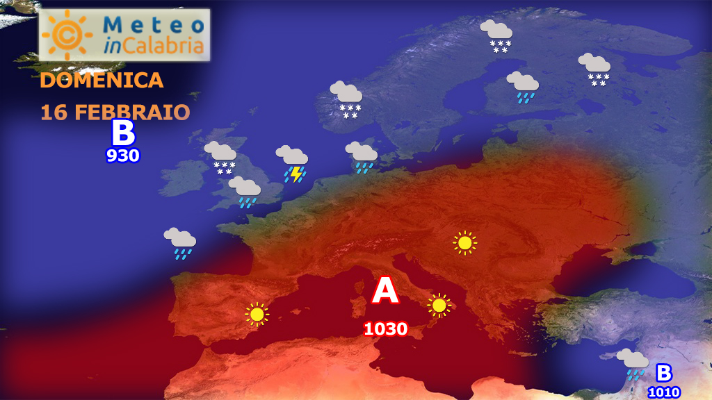 Fase stabile e soleggiata sulla Calabria