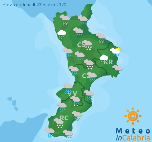 Previsioni Meteo Calabria 23-03-2020