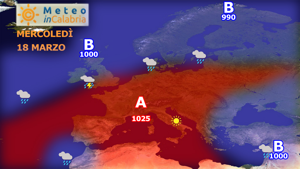 L'anticiclone riprende il comando sul mediterraneo