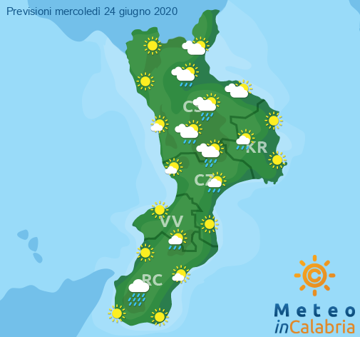Previsioni Meteo Calabria 24-06-2020