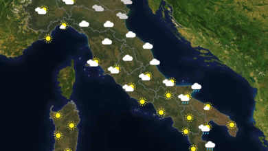 Previsioni del tempo in Italia per il giorno 23/11/2020