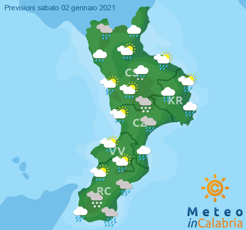 Previsioni Meteo Calabria 02-01-2021