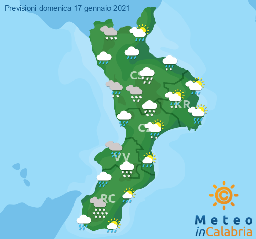 Previsioni Meteo Calabria 17-01-2021