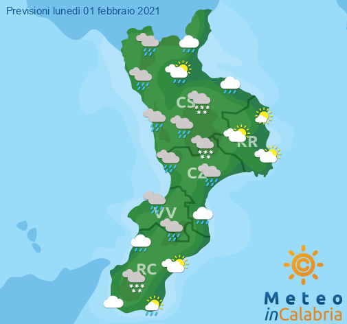 Previsioni Meteo Calabria 01-02-2021