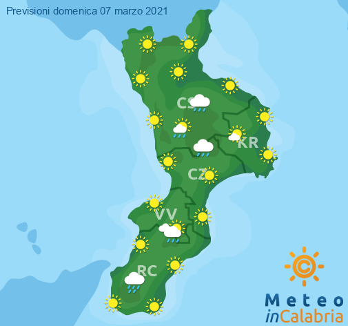 Previsioni Meteo Calabria 07-03-2021