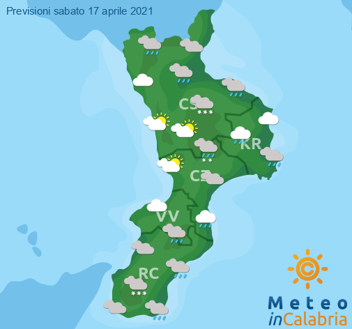 Previsioni Meteo Calabria 17-04-2021