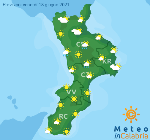 Previsioni Meteo Calabria 18-06-2021