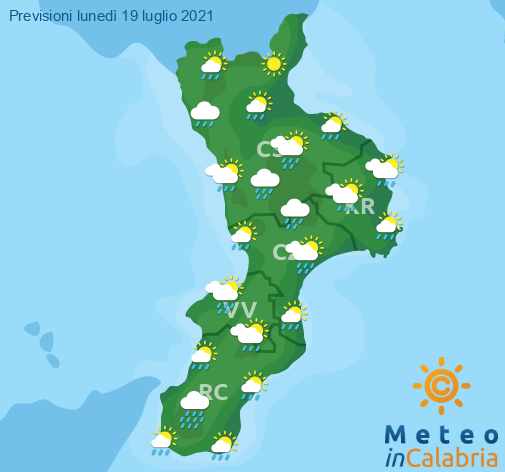 Previsioni Meteo Calabria 19-07-2021