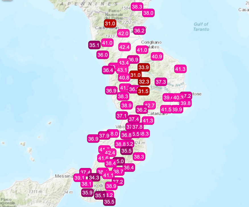 Domenica rovente : Toccati i +44°C