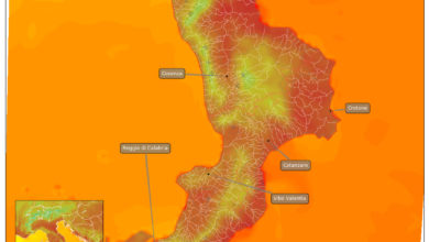 mappa temperature al suolo Calabria 2
