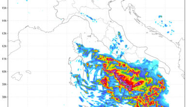 Vortice sul Tirreno provocherà maltempo