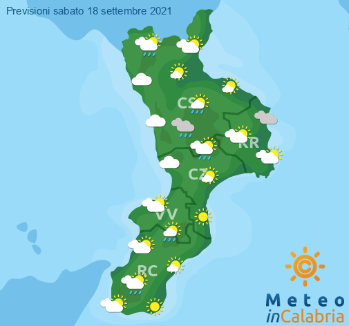 Previsioni Meteo Calabria 18-09-2021
