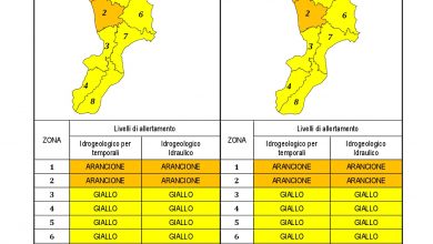 Criticità idrogeologica-idraulica e temporali in Calabria 04-09-2021