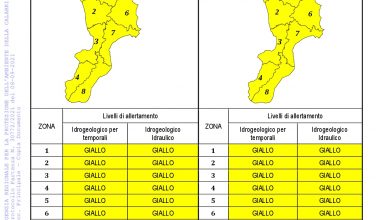 Criticità idrogeologica-idraulica e temporali in Calabria 08-09-2021