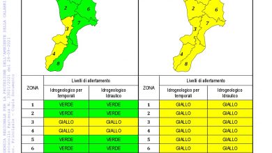 Criticità idrogeologica-idraulica e temporali in Calabria 28-09-2021