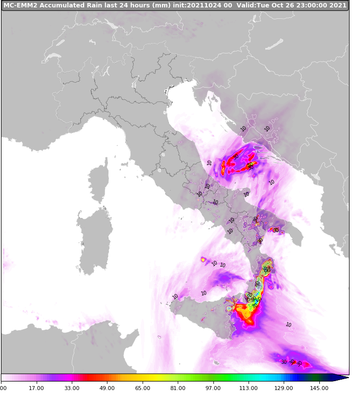 Imminente intenso peggioramento su Calabria e Sicilia