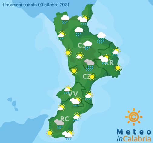 Previsioni Meteo Calabria 09-10-2021